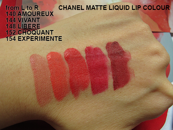 Swatches of Chanel Rouge Allure Ink Matte Liquid Lip Colours! I